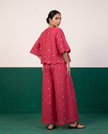 Raspberry Pink Printed Scalloped Top & Palazzo Set
