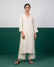 Ivory Straight Kurta & Pants Set