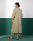 Sage Green Button-Down A-Line Kurta & Wide-Leg Culotte Co-ord Set