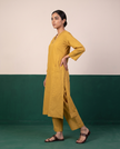 Mustard Yellow Straight Kurta & Pants Set