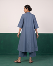 Slate Blue Cotton Kurta Set
