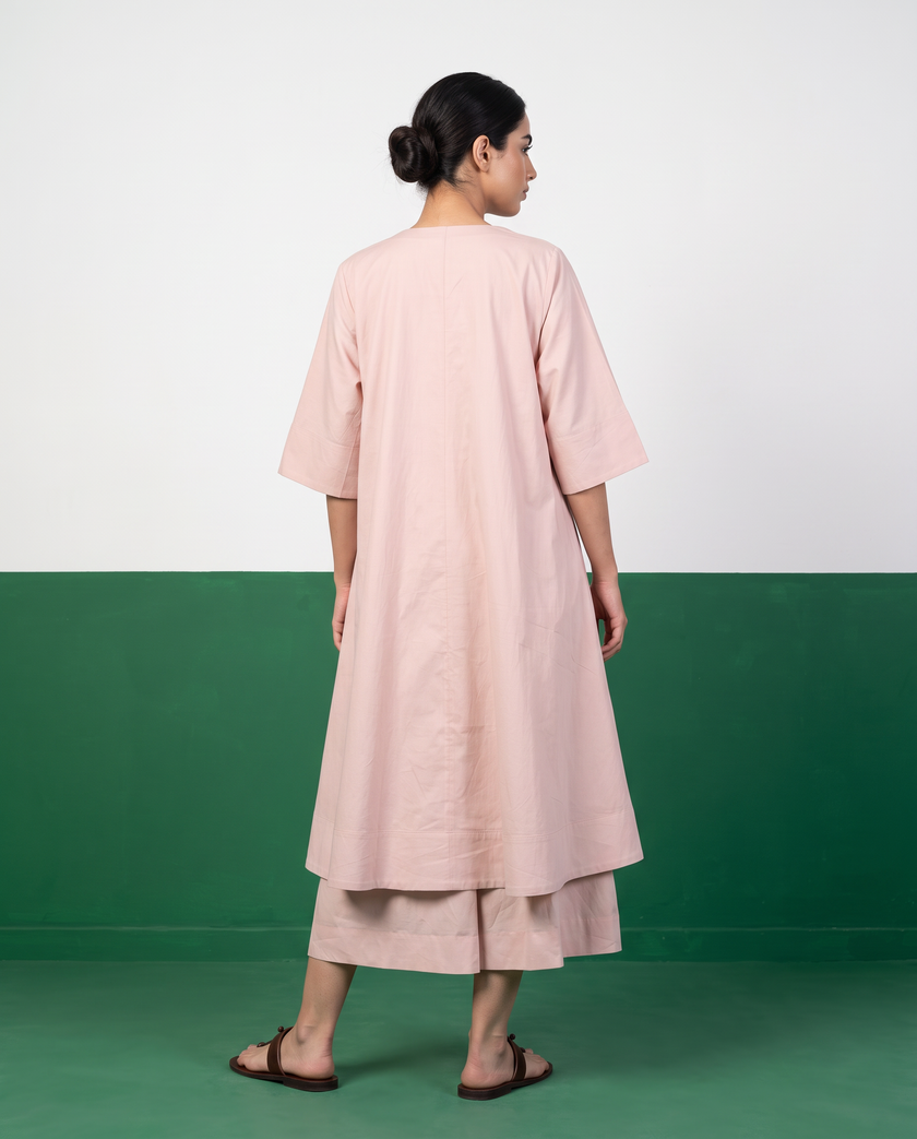 Blush Pink Cotton Kurta Set