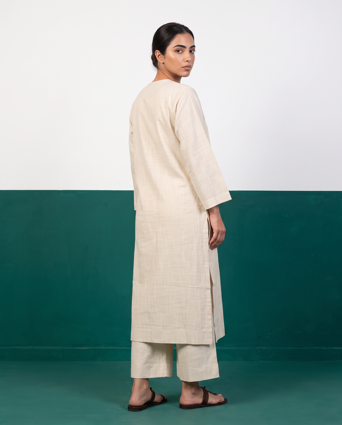 Ivory Straight Kurta & Pants Set
