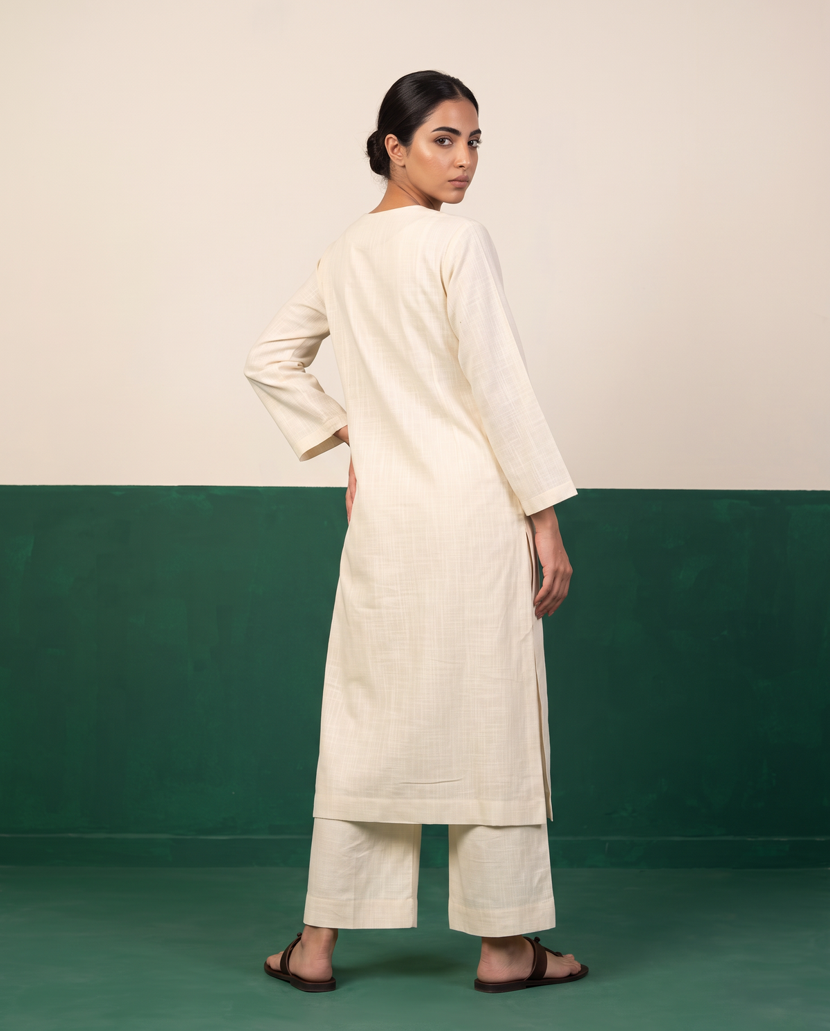 Ivory Straight Kurta & Pants Set