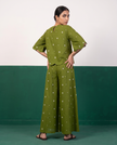 Green Printed Scalloped Top & Palazzo Set