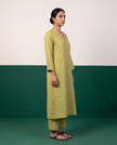 Lime Green Straight Kurta & Pants Set