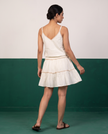 Ivory Cotton Camisole & Tiered Mini Skirt Set