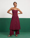 Merlot Strappy Kurta & Palazzo Co-ord Set - View 4