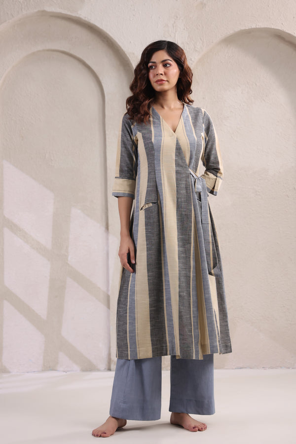 Swiss & Stripes Kurta Set