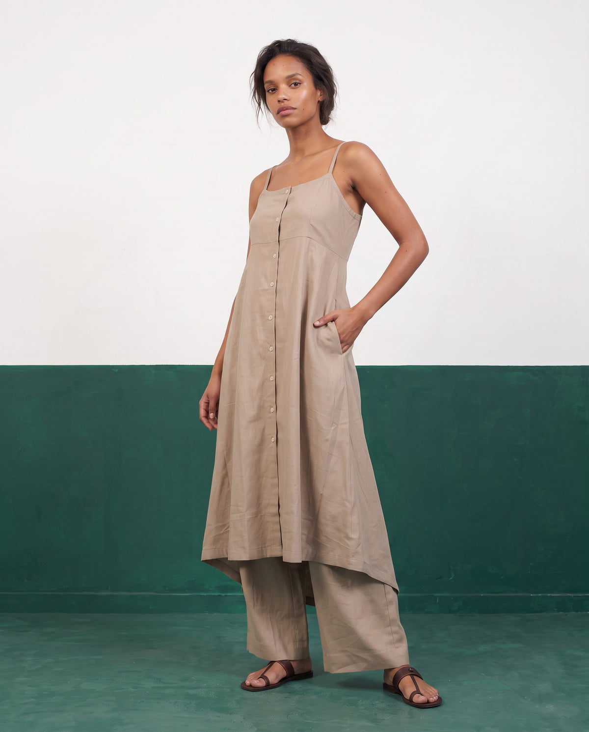 Sand Dune Strappy Kurta & Palazzo Co-ord Set - View 4