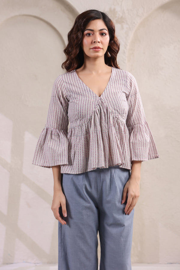 Summer Grass Ruffle Top
