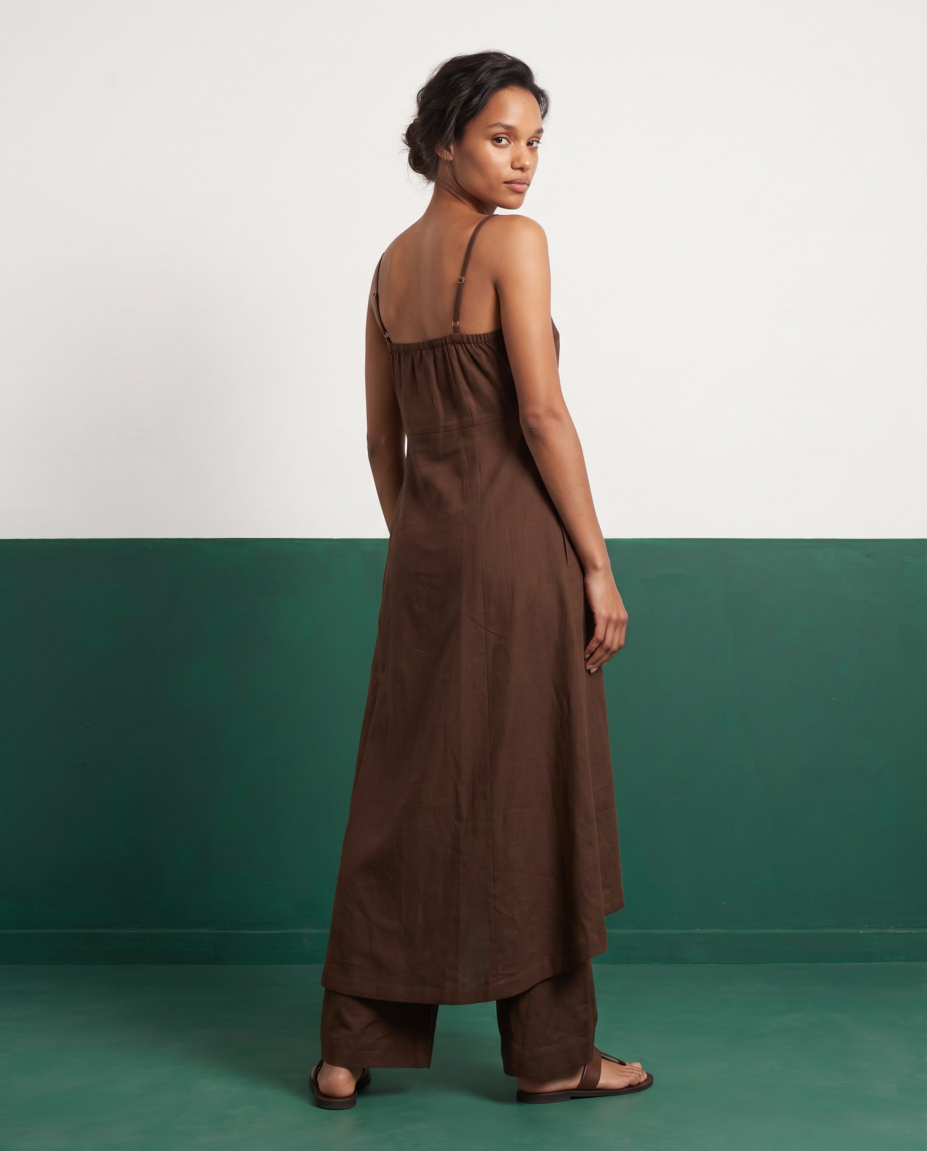 Dark Roast Strappy Kurta & Palazzo Co-ord Set - View 2