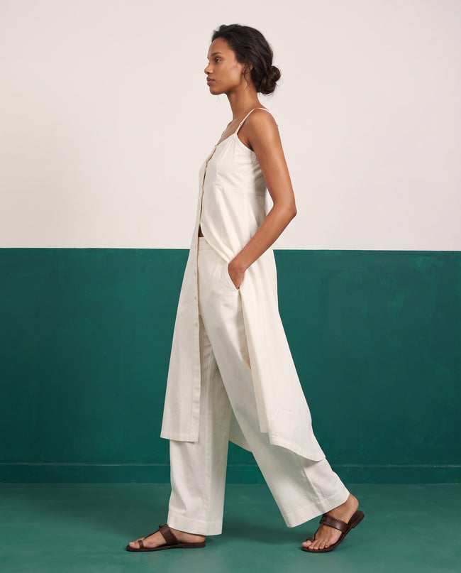 Ivory Dream Strappy Kurta & Palazzo Co-ord Set - View 1