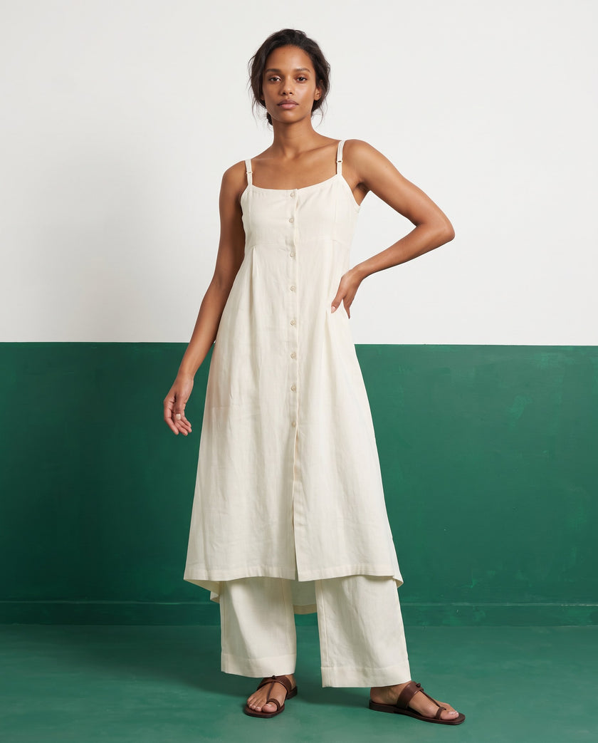 Ivory Dream Strappy Kurta & Palazzo Co-ord Set - View 3