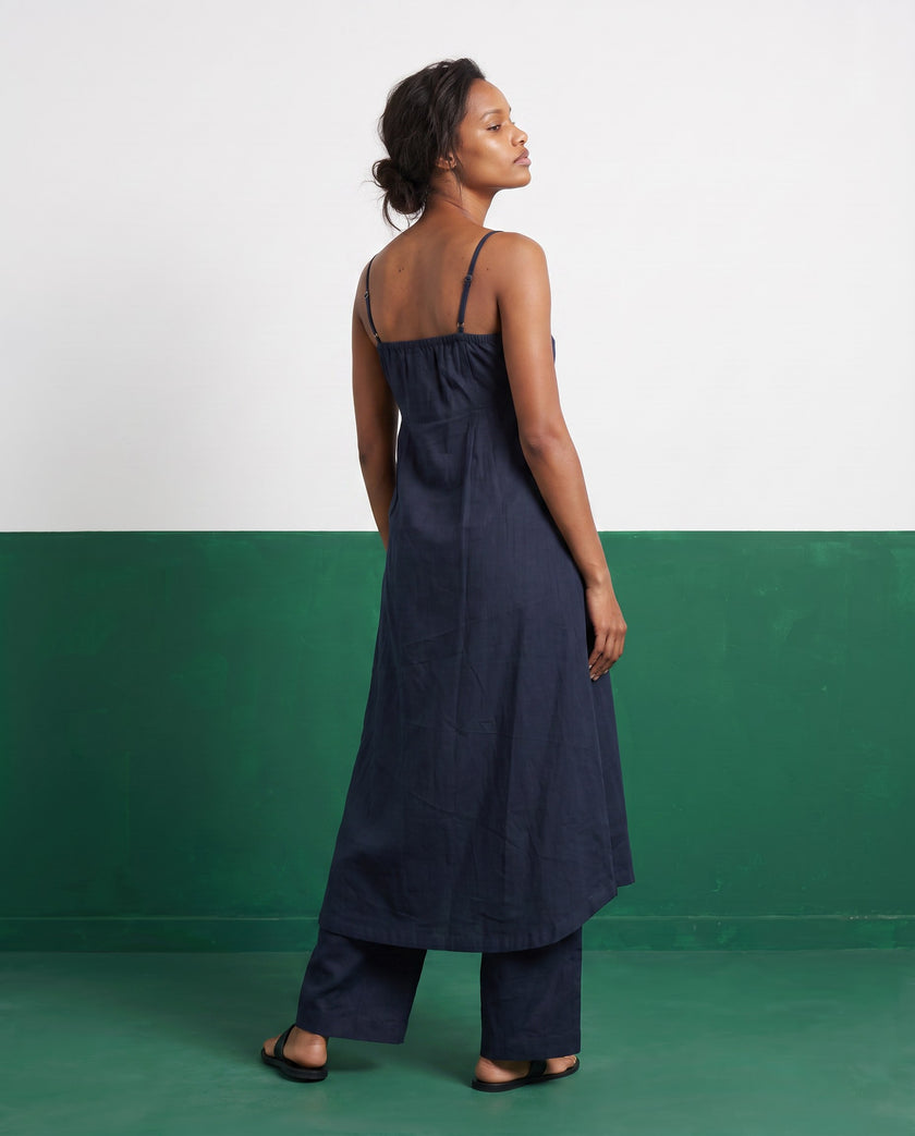 Midnight Tide Strappy Kurta & Palazzo Co-ord Set - View 3