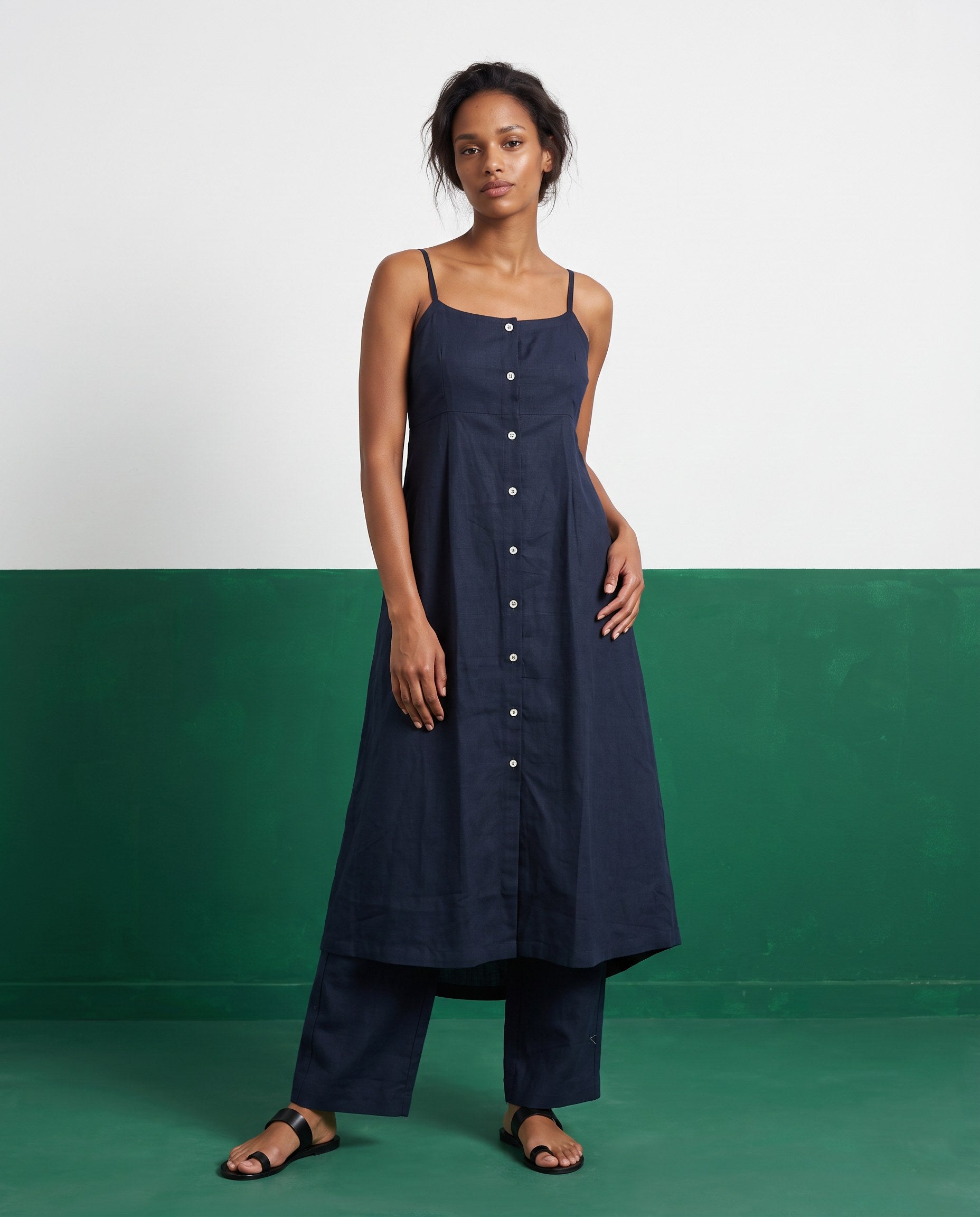 Midnight Tide Strappy Kurta & Palazzo Co-ord Set - View 4