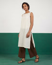 Ivory & Earth Embroidered Kurta & Culotte Set - View 1