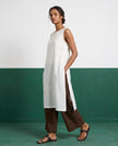 Ivory & Earth Embroidered Kurta & Culotte Set - View 4