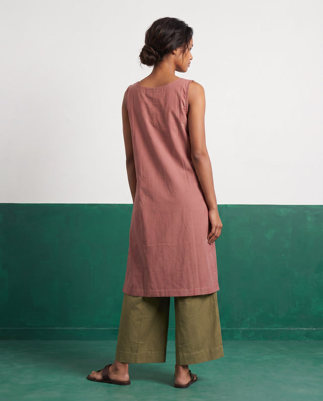 Rosewood & Sage Sleeveless Kurta & Culotte Set - View 2