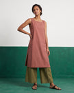 Rosewood & Sage Sleeveless Kurta & Culotte Set - View 3