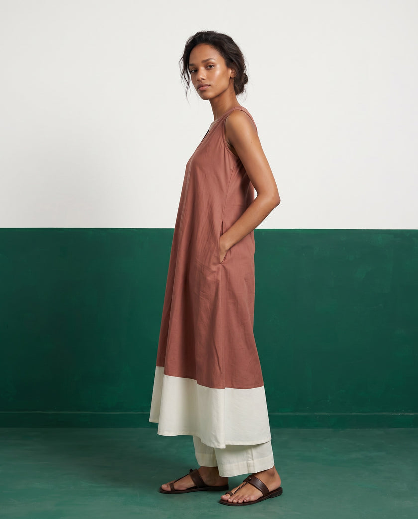 Blush & Blanc Colour-Block Kurta & Palazzo Set - View 1