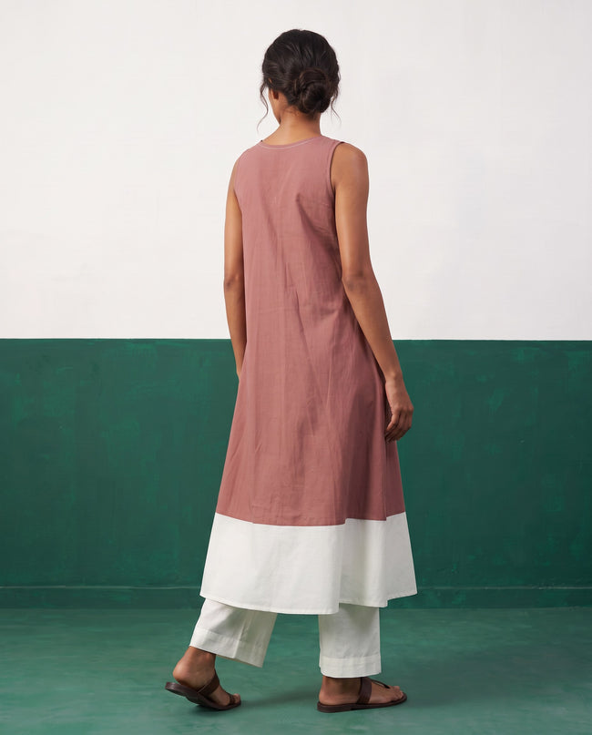 Blush & Blanc Colour-Block Kurta & Palazzo Set - View 2