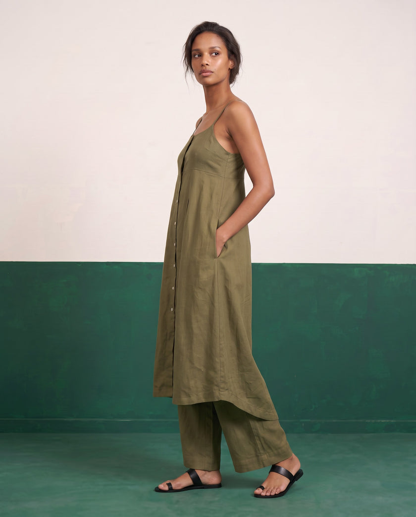 Olive Grove Strappy Kurta & Palazzo Co-ord Set - View 1