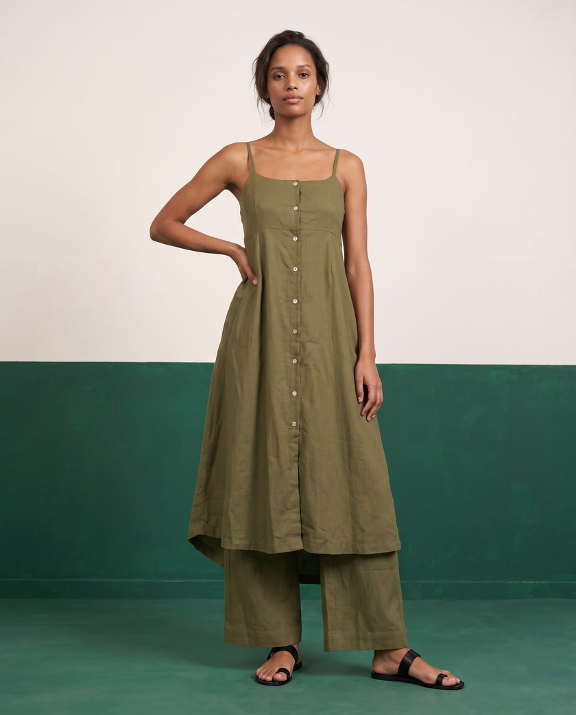 Olive Grove Strappy Kurta & Palazzo Co-ord Set - View 3