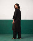 Noir Three-Quarter Sleeve Kurta & Palazzo Co-ord Set - View 2