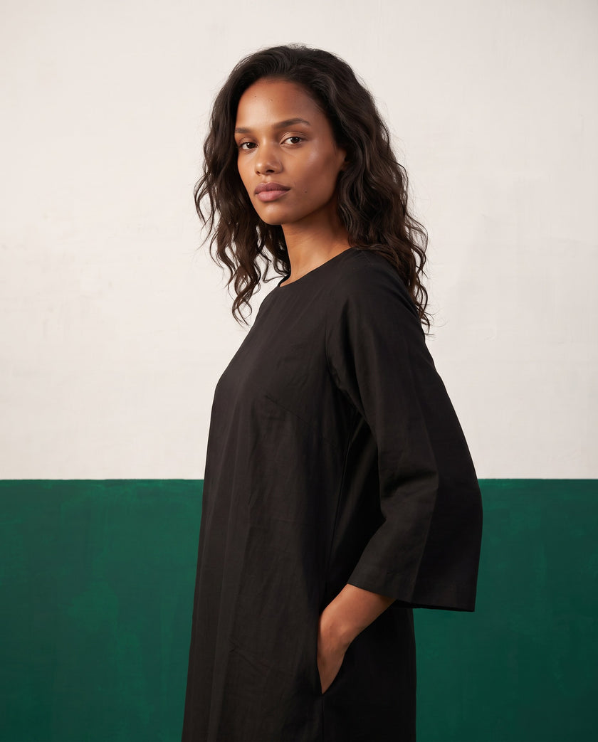 Noir Three-Quarter Sleeve Kurta & Palazzo Co-ord Set - View 3