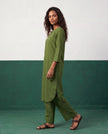 Fern Green Three-Quarter Sleeve Kurta & Palazzo Co-ord Set - View 1