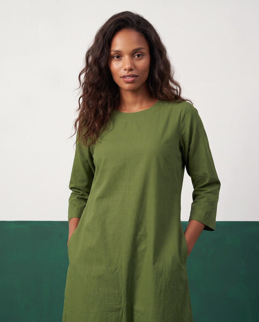 Fern Green Three-Quarter Sleeve Kurta & Palazzo Co-ord Set - View 4