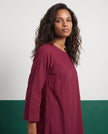 Merlot Three-Quarter Sleeve Kurta & Palazzo Co-ord Set - View 3