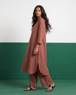 Rosewood Three-Quarter Sleeve Kurta & Palazzo Co-ord Set - View 1