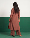 Rosewood Three-Quarter Sleeve Kurta & Palazzo Co-ord Set - View 2