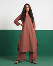 Rosewood Three-Quarter Sleeve Kurta & Palazzo Co-ord Set - View 4