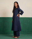 Midnight Three-Quarter Sleeve Kurta & Palazzo Co-ord Set - View 1