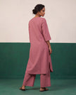Blush Three-Quarter Sleeve Kurta & Palazzo Co-ord Set - View 2