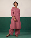 Blush Three-Quarter Sleeve Kurta & Palazzo Co-ord Set - View 4