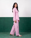 Petal Pink Pleat Peplum Shirt & Wide-Leg Trouser Co-ord Set, side view