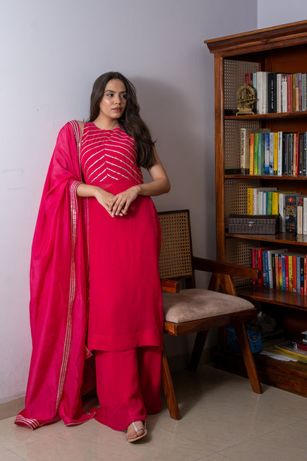 Pink Georgette Suit Set