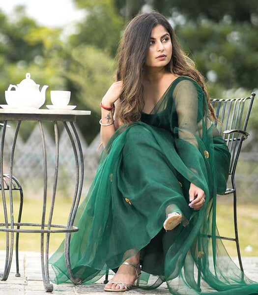 Panna Organza Saree